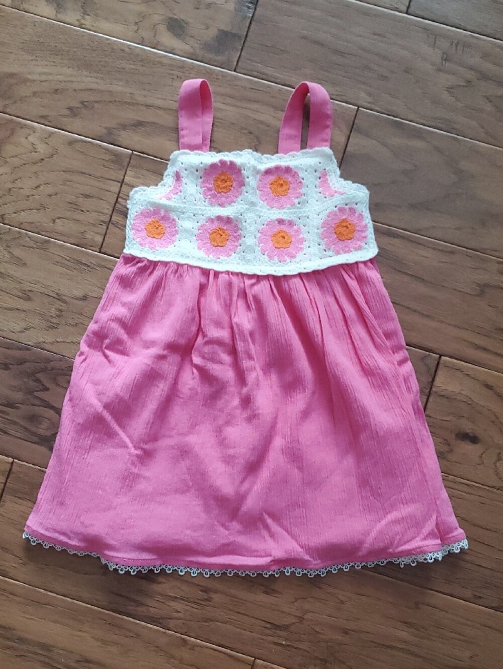Haute Hippie Girls Pink Gauze Crochet Style Dress Size 3T
